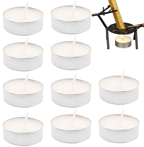 Bougies Chauffe-Plat Non parfumées,Bougies votives Blanches Non parfumées - 10 Bougies Chauffe-Plat sans fumée,Bougies Chauffe-Plat Longue durée sans fumée, sans Gouttes, pour Piscine, Mariages, noël