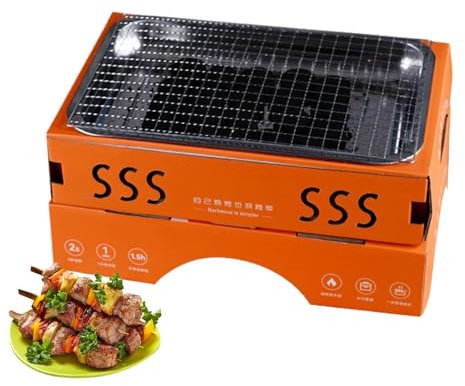 Barbecue au charbon de bois portable pour le camping, petit barbecue au charbon de bois - Grill de voyage au charbon de bois pour 1 à 3 personnes,Barbecue de table pliable pour aliments de cuisine