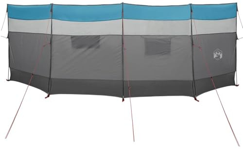 vidaXL Blue Camping Windbreak - Waterproof/Wind- Outdoor Beach Screen 510x153 cm - Easy Setup/Portable Design
