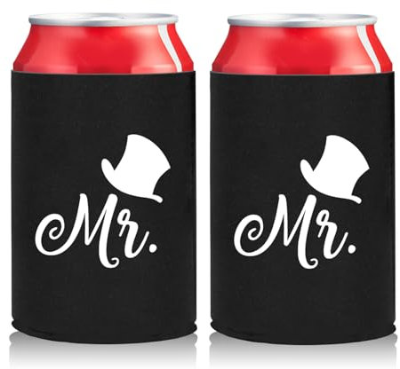 Vino raffreddatore manica, 2 PCS birra raffreddatore antiscivolo raffreddatore bottiglia per fidanzamento festa matrimonio luna di miele e campeggio - nero