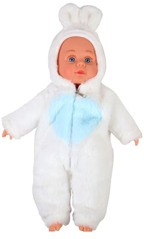 CLEMENT CLEMENTINE - Poupon en Pyjama Lapin - Jouet pour Enfant - 056333 - Bleu - Poupée - Bébé - Mannequin - Caliner - Jeu d'Imitation - Cadeau - Anniversaire - 40 cm - À Partir de 12 Mois