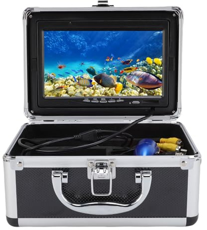 LICAEVEY Undervattensfiskekamera, 5MP 1080P 195 Graders Vidvinkellins, 7 Tum HD -skärm Fish Finder -kamera med 20 M Kabel för Ice Lake Sea Boat Fishing (EU)