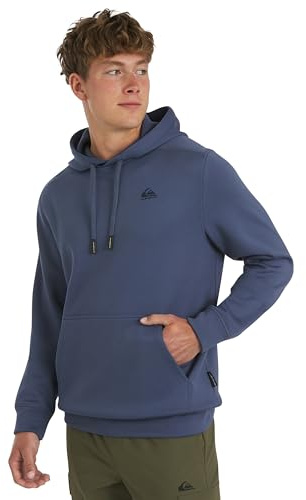 Quiksilver Men's Regular Fit Active Performance Heavyweight Jacquard Mesh and Polar Fleece Pullover Hoodie, Vintage Indigo, X-Large