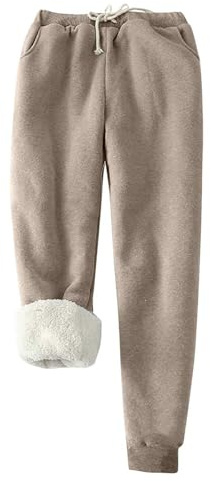 Pantalon Décontracté Femme Coton - Pantalon Detente Femme Maison Pant Thermique Doublé en Polaire Bottoms Épais Pantalons avec Cordon De Serrage Pants avec Deux Poches Sarouel Couleur Pure Sarouel