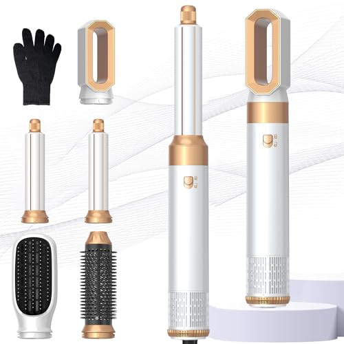 Air Styler 5 In 1 Magic Styler Avec 1000W Seche Cheveux, Brushing Brosse Soufflante, Auto Boucleur a Air, Brosse Soufflante Lissante, pour Sécher, Boucler, Lisser