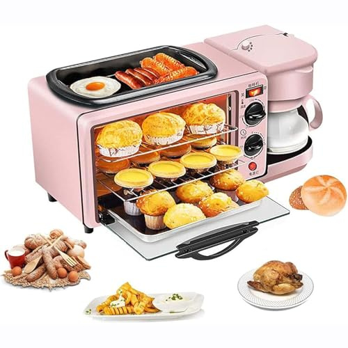 Macchina per la colazione elettrica 3 in 1 con pentola, grande capacità di cottura e caffettiera, controllo della temperatura e timer per cucina