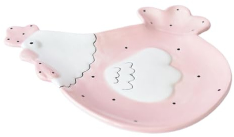 BESPORTBLE Plat à Biscuits en Céramique Rose de Poule Assiette à Dessert Multifonctionnelle Surface Lisse sans Bavures pour Repas en Plein Air et Présentation de Pâtisseries