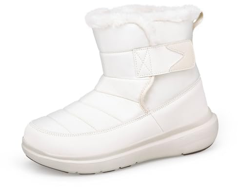 EODJXIO Stivali Canadesi Uomo 2026 Scarpe Trekking Impermeabili Neve Donna Montagna da Doposci (Bianco,39)