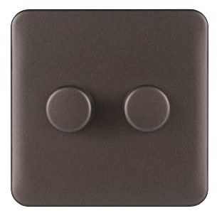 Schneider Electric GGBL6022CMBS Schneider Electric Lisse Screwless Deco Uni Dimmer 2G 2way 250W/VA MB, 250 W, 240 V, Mocha Bronze