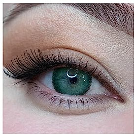 MYSALENS® Lentilles De Contact De Couleur Candy Premium Hidrocor Vert très haute opacité Kit De Rangement Boitier Pince applicateur Offert 12 Mois sans correction