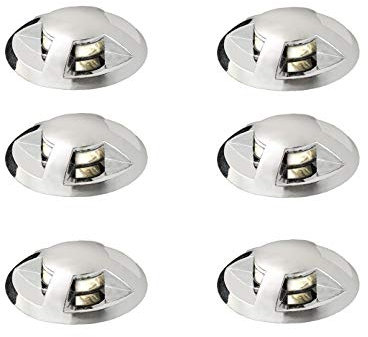 LED Mini Bodeneinbauspots mit Kappe verchromt 6er Basisset mit 10mtr. Kabel & Trafo Ø3,5cm IP44 - Außenbeleuchtung