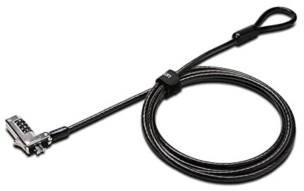 Kensington Laptop Schloss - Slim-Kombinationsschloss für ultraflache Laptops & 2-in-1 Geräte mit Standard Sicherheits-Slots, Laptop-Diebstahlschutz mit 1,8 m schnittfestem Kabel, K60600WW
