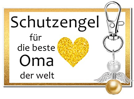 MKISHINE Schutzengel Schlüsselanhänger Geschenke für Oma von Enkelin Enkeln, Oma Geschenke -Geburtstagsgeschenk Oma Personalisierte, Großelterntag, Erntedankfest, Weihnachtsgeschenke für Oma