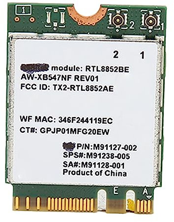 Topiky Scheda WiFi RTL8852BE AX210NGW, Scheda Wireless per Laptop WiFi6 M.2, Scheda di Rete Dual Band 1800Mbps per PC, BT 5.2, Tecnologia MU Mimo