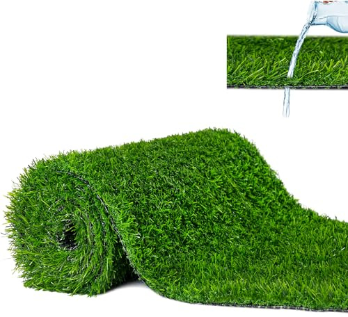 Mazovia Premium Kunstrasen 30 mm für Garten Balkon Terrasse Wintergärten - Outdoor - Wasserdurchlässig UV-beständig Einfach zu reinigen - 133 x 450 cm - Grün 30 MM