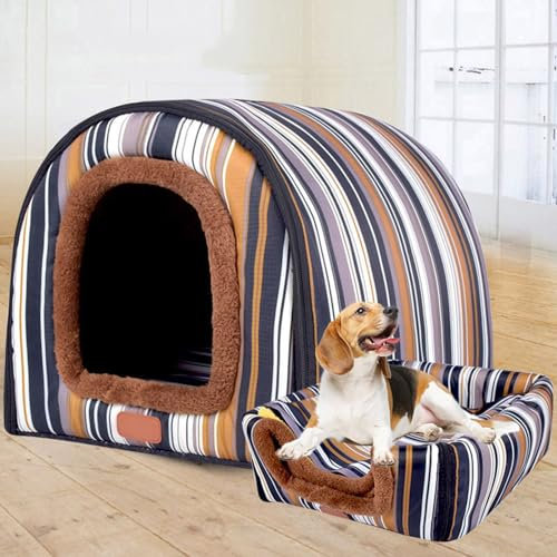 Caseta para perros extra grande XL XXL Cálida Jumbo Alivio de la Ansiedad Calmante Perrera Perro Igloo Interior Exterior Lavable (60 x 48 x 43 cm) Cómodo Refugio para Perros Grandes