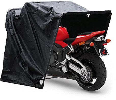 Vikgarage cykelgarage, tältgarage, motorcykel tält garage, motorcykelgarage, cykelskydd vattentätt regnskydd, mobil garage bil, 270 x 105 x 155 cm, svart