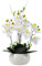 PlusFive Künstliche Orchideen im Topf - Weiße Phalaenopsis Kunstblumen aus Seide, 36cm Orchideen künstlich wie Echt für Innendekoration, Tischdekoration, Fensterbank Deko, Dekoration Wohnzimmer