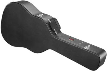 VEVOR Gitarrenkoffer, 110 cm kürbisförmiger Hartschalenkoffer für Gitarre, mit Schloss und Schlüsselgriff, PVC-Polsterung, Case, Hartschalen-Gitarrenkoffer, für 99 bis 104 cm Akustikgitarren, schwarz