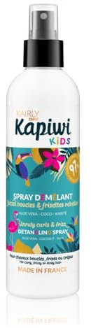 KAIRLY - Spray Démêlant KAPIWI Kids - Cheveux Bouclés & Frisés - Démêle, Hydrate & Redonne Éclat - 250ml - 97% Naturel - Aloe Vera, Coco & Karité