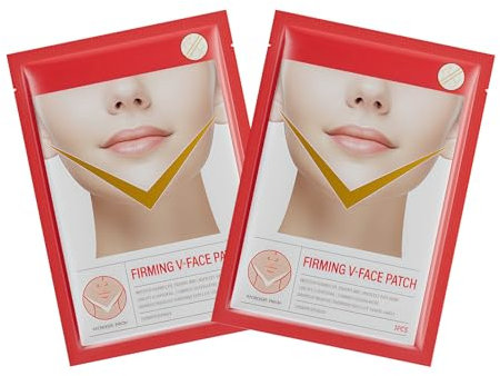 2 maschere per il viso V-Line, maschera per sollevamento del mento, lifting viso rassodante rassodante e rassodante la pelle, idrata e nutre la pelle, rinfresca la cura della pelle per donne e uomini