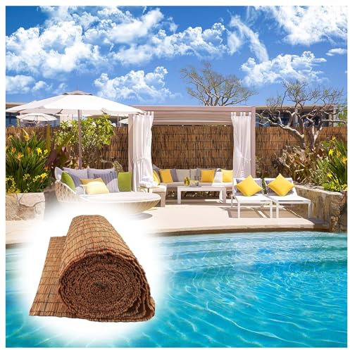 61x213 CM (2x7 Pies) Cañizo Natural Bambú Privacidad Rollo De Valla De Caña | 150 X 400 CM Pantalla De Protección De Privacidad For Balcón | Estera De Mimbre Privacidad, Valla De Bambú(H30*L200cm)