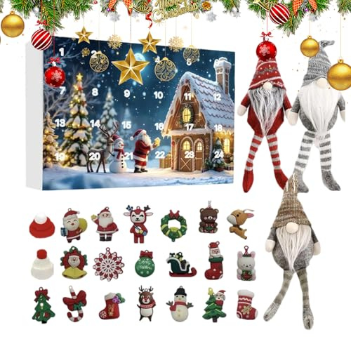 Calendario De Adviento,Calendario de Adviento de 24 Días con Navideño - Muñeca Juguete Para Actividades Fiestas Niños Niña