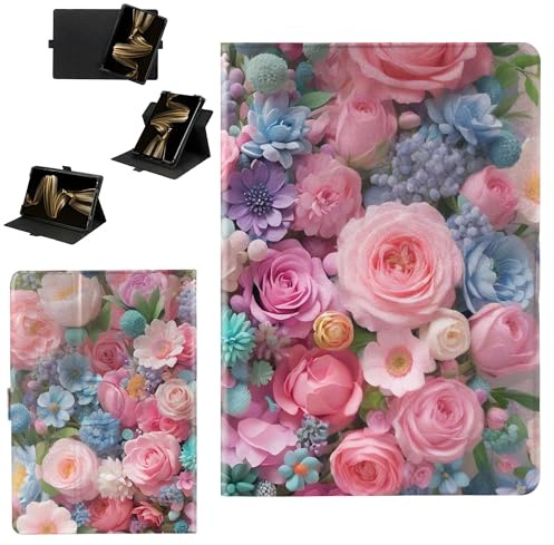 Custodia Compatibile per Amazon Fire HD 8 2024 8.0-pollici Tablet Cover Custodia Case [Funzione di rotazione a 360 gradi][Protezione rinforzata dei bordi contro le cadute] QHDY