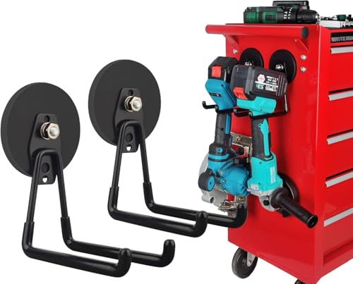 ULIBERMAGNET Forti ganci magnetici Ultimate – Grande magnete con gancio per attrezzi pesanti, seghe alternative, tubi, confezione da 2 ganci magnetici pesanti