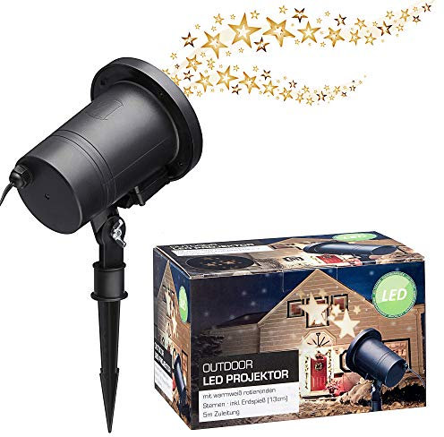 Projecteur LED Jardin Lumière rotative étoiles Blanc chaud Noël Extérieur IP44
