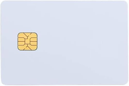 Waizmann.IDeaS® 1x Plastikkarten Blankokarten Chipkarte SLE 4428 aus PVC weiß 86 x 54 x 0,76mm glänzend laminiert bedruckbar weiß