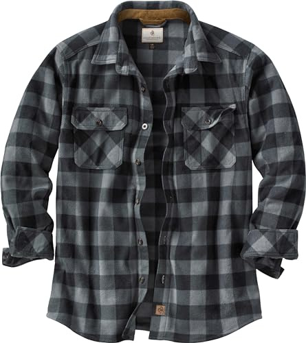 Legendary Whitetails Navigator Chemise à Manches Longues en Polaire boutonnée pour Homme, Homme, Manches Longues, 6494, Plaid Graphite., XXXXL