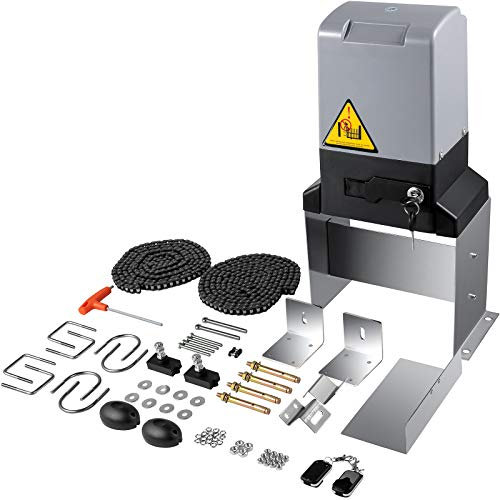 VEVOR Automatischer Schiebetoröffner 550 W 26 Nm mit Getriebeantrieb 1500 kg mit Infrarot-Sensor Fernbedienung Reichweite 70 m für Haustür