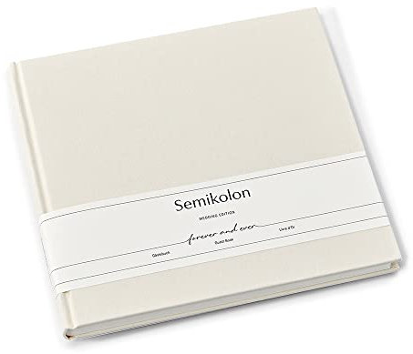 Semikolon 367183 Gästebuch Wedding Edition - 25 x 23 cm - mit 180 blanko Seiten zum Selbstgestalten, Lesezeichen - chamois creme