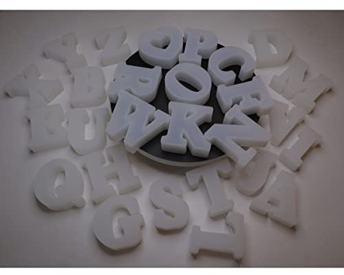 ESEDAGE 2.5 Inch 26 Pack English Alphabet Silicone Mold for Resin Casting - Capital Letter Mold