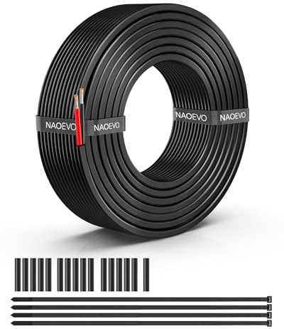NAOEVO 16 Gauge Wire 2 Conductor, 16 Gauge Automotive Wire 12V Cable, 30FT