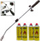 OptiProducts Garden Weed Burner with Auto Ignition Butane Weed Gas Wand Blowtorch Garden Torch Weeds Killer Burner with 4 Canisters
