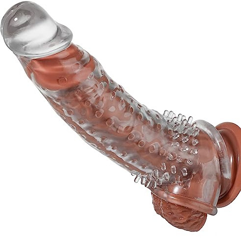 Yivans Penismanschetten Penis sleeve mit Rutschfest Hodenring, Sexspielzeug Männer Penisvergrößerung Penis Extender Penishülle Verbessern Sie das Männer Selbstvertrauen und Spielzeit verlängern