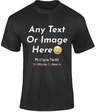 Personalised T Shirt for Men Custom Photo Text Logo Printed Tee