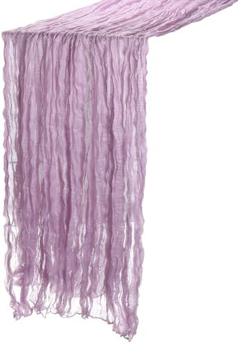 QUARKZMAN 11Ft Tovaglia Tavola Stamigna, 35 x 134 Pollici Rustico Garza Tovaglia Puro Runner per Matrimonio Festa Matrimonio Decorazioni Tavolo,