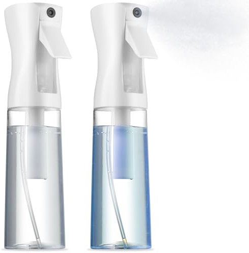2 Pack Continuous Spray Bottles - Ultra Fine Mist Sprayer | Water Spray Bottle For Hair Mister Spray Bottle | Hair Spray Bottles For Hairstyling, Cleaning, Salons - 2pk 6.8 OZ / 200 ML
