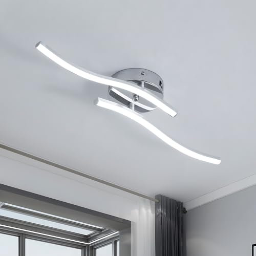 Dorlink Plafonnier Led Salon, Plafonnier Chambre, Plafonnier de Couloir, 14W 1260LM Plafonnier Vagues Moderne, 6500K Blanc Froid Plafonnier, luminaires intérieur, Couloir, Cuisine, Ø52CM