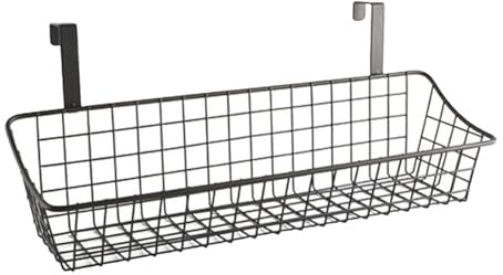 Baoblaze Cestino da Parete sospeso Cestino portaoggetti in Filo Metallico Cestino portaoggetti Rustico sopra la Porta dell'Armadio per Armadio da Bagno, 12x6x40 cm