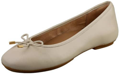 Fitflop Ballerine Delicato da Donna in Morbida Pelle Metallizzata con Fiocco, Beige, 6 UK Narrow