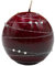 Noble vela esférica, vela de mesa, vela decorativa, vela de cera con diseño de piedras preciosas, vela decorativa como bola de 8 cm, tira plateada, en burdeos.