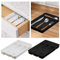 Cutlery Drawer Organiser, Cutlery Tray Small, Drawer Organiser with 4 Compartments, Plastic Kitchen Drawer Insert, Practical Organiser for Kitchen Accessories, Utensil Holder Divider (1PCS Black)
