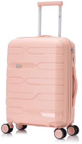 1990s Maleta Mediana expandible Polipropileno 65cm para 23kg (79L)| Maleta Semirigida Extensible con 4 Ruedas Giratorias y Candado Incrustada (Rosa Claro)