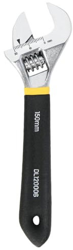 Fluxioxtna Chiave regolabile da 15,2 cm per bagno con forte serraggio, grande estremità aperta, multifunzionale, strumento di riparazione