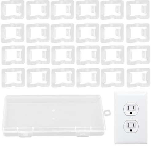 24Pcs Loose Outlet Plug Fix,Snug Plugs for Loose Outlets,Transparent Wall Socket Fixer Fastening Socket Conversion Cover,Keep Looses Sockets Jack Snug for Power Plug