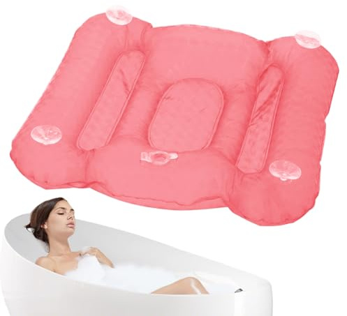 Acunny Almohadas de baño para bañera | Colchón masajeador Hinchable - Cojín Antideslizante con ventosas, Accesorio de bañera portátil para baño Relajante